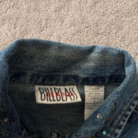 Vintage Bill Blass denim vest floral embroidered - Picture 4 of 6